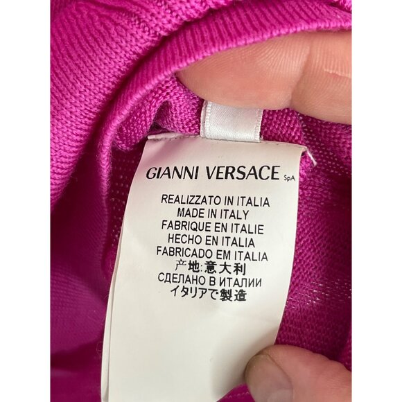 Versace Collection‎ Wool Pink Button Front Knit Cardigan Back Braid Detail 40 - Picture 8 of 15